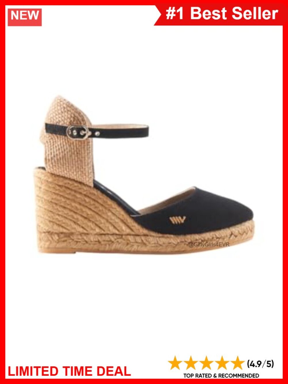 Canvas Espadrille Wedge Sandals with Buckle Ankle Strap